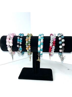 Handmade Beaded Wrap Bracelet with Charm